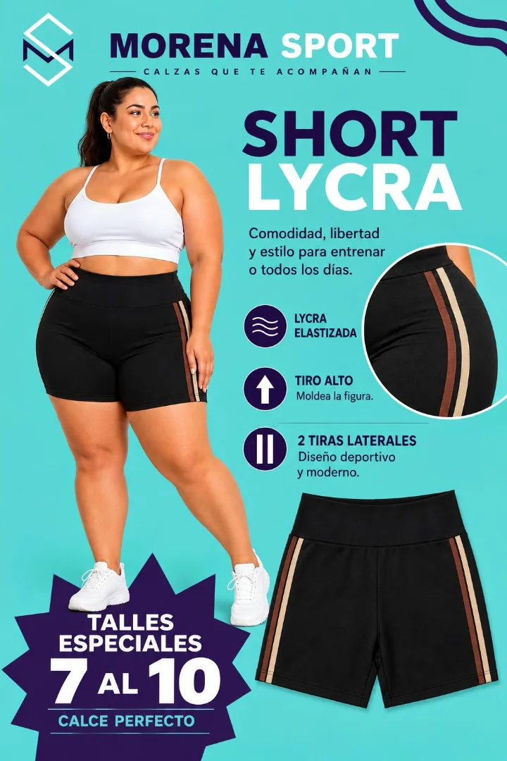 Short Tiras Combinas Talles Especiales - Imagen 1