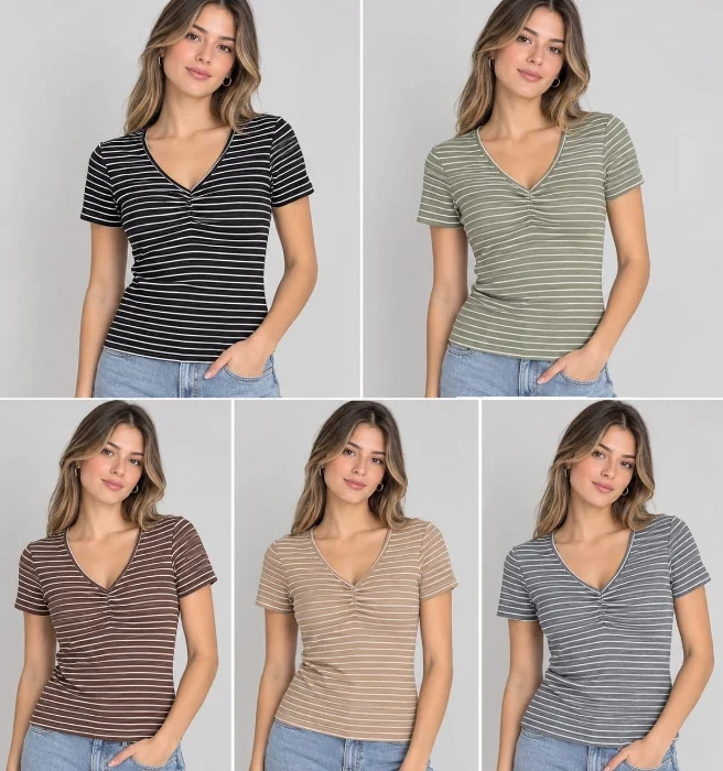 Remera Escote V de Dama