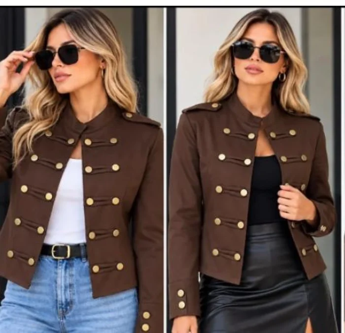 Campera Napoleón Negro y Choco