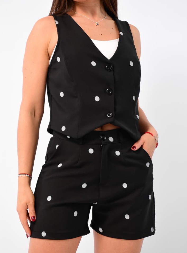 Conjunto Lunares Chaleco y Shorts - Imagen 3