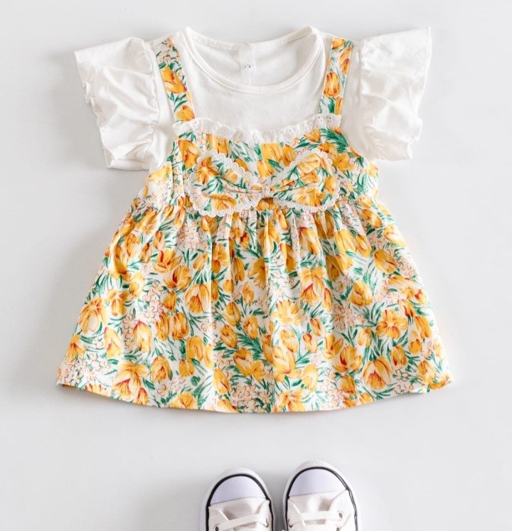 Vestido  Beba 1a5 Importadas Flores - Imagen 2