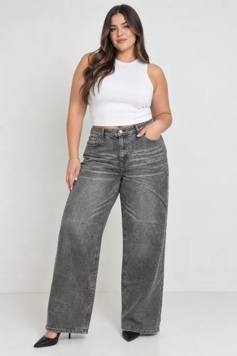 Wide Leg Gris Localizado Especial