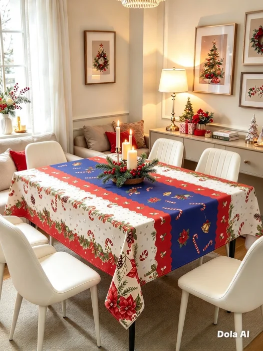 Mantel Navideño Ecocuero C/ Felpa