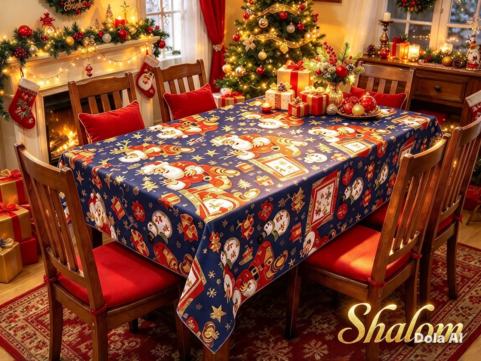 Mantel Navideño con Brillo Tropical Mecánico - Imagen 5