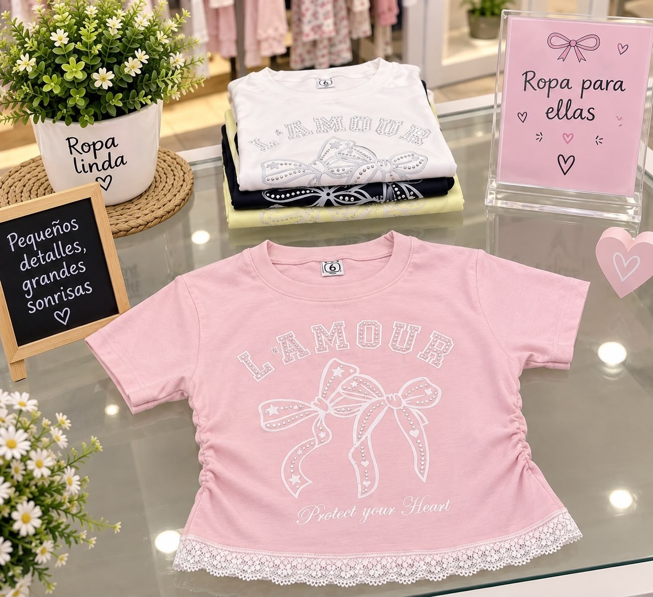 Remera con Encaje y Strass - Imagen 2