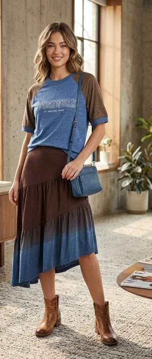 Remera Combinada de Jersey Peinado 20/1