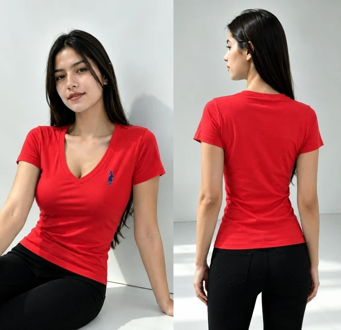 Remera Escote en V ,dama