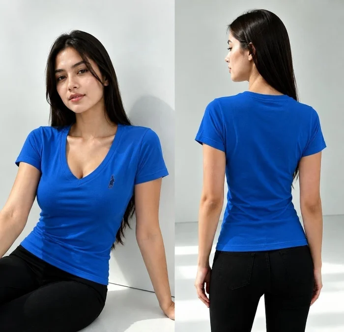 Remera Escote en V ,dama