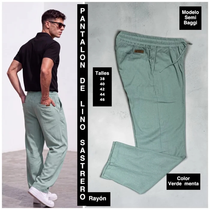 Pantalon Sastrero de Lino Rayon