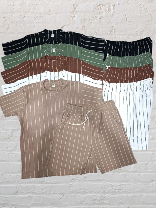 Conjunto Hawai Rayado Hombre