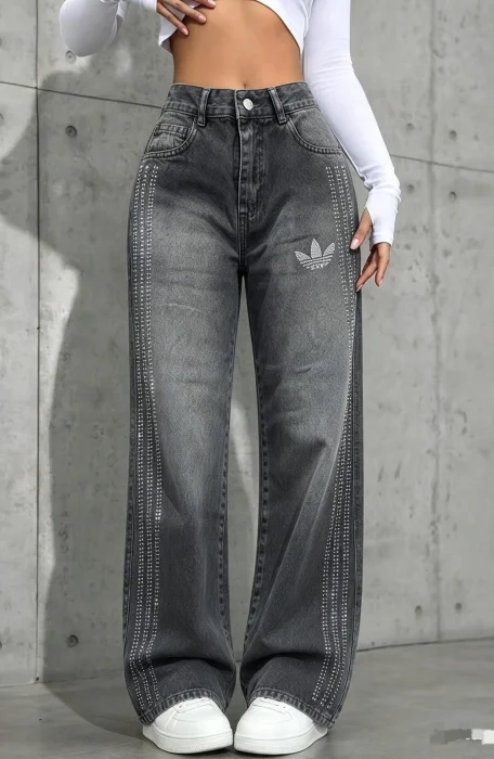 Wide Adi Strass Gris