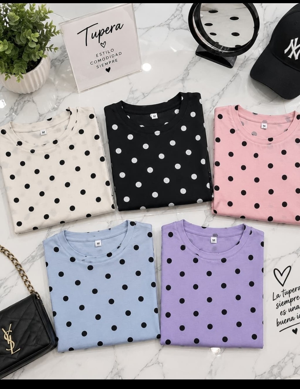 Remeras de Lunares con Encaje - Imagen 2