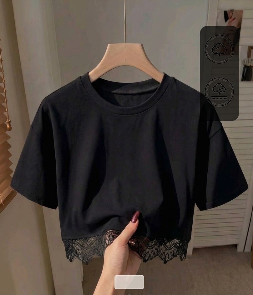 Crop Oversize Encaje  ( Algodon 24.1) - Imagen 2