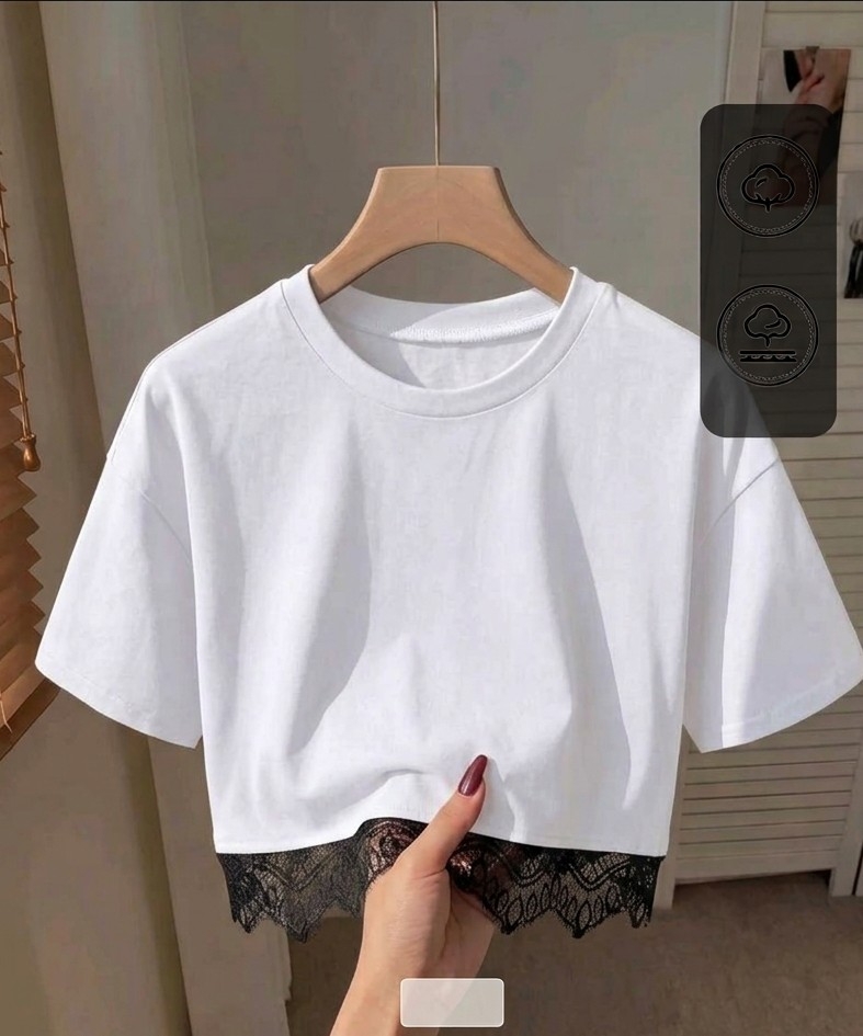 Crop Oversize Encaje  ( Algodon 24.1) - Imagen 3