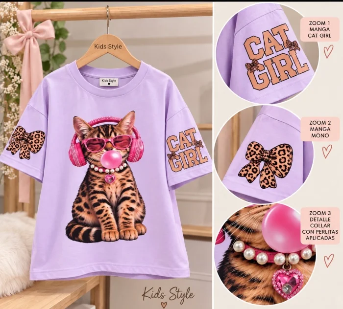 Remera de Nena Gatiito con Perla