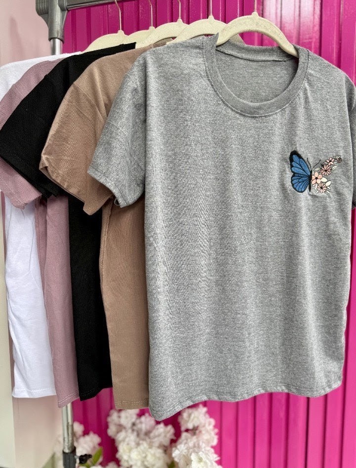 Remera Bordado Mariposas - Imagen 3