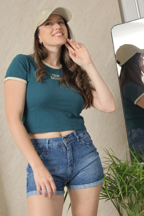 Short Mom.nevado con Dobladillo