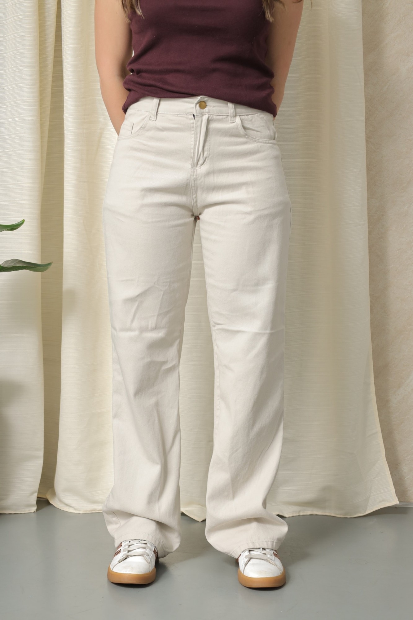 Wide Leg Beige con Bolsillo Delantero - Imagen 5