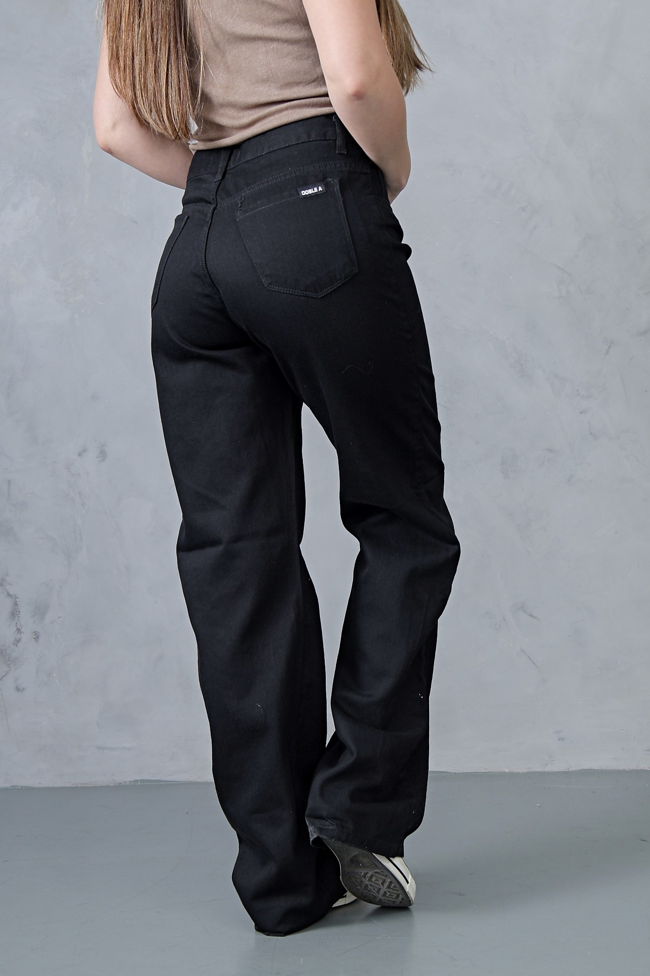 Wide Leg Negro Rigido! Liso! - Imagen 6