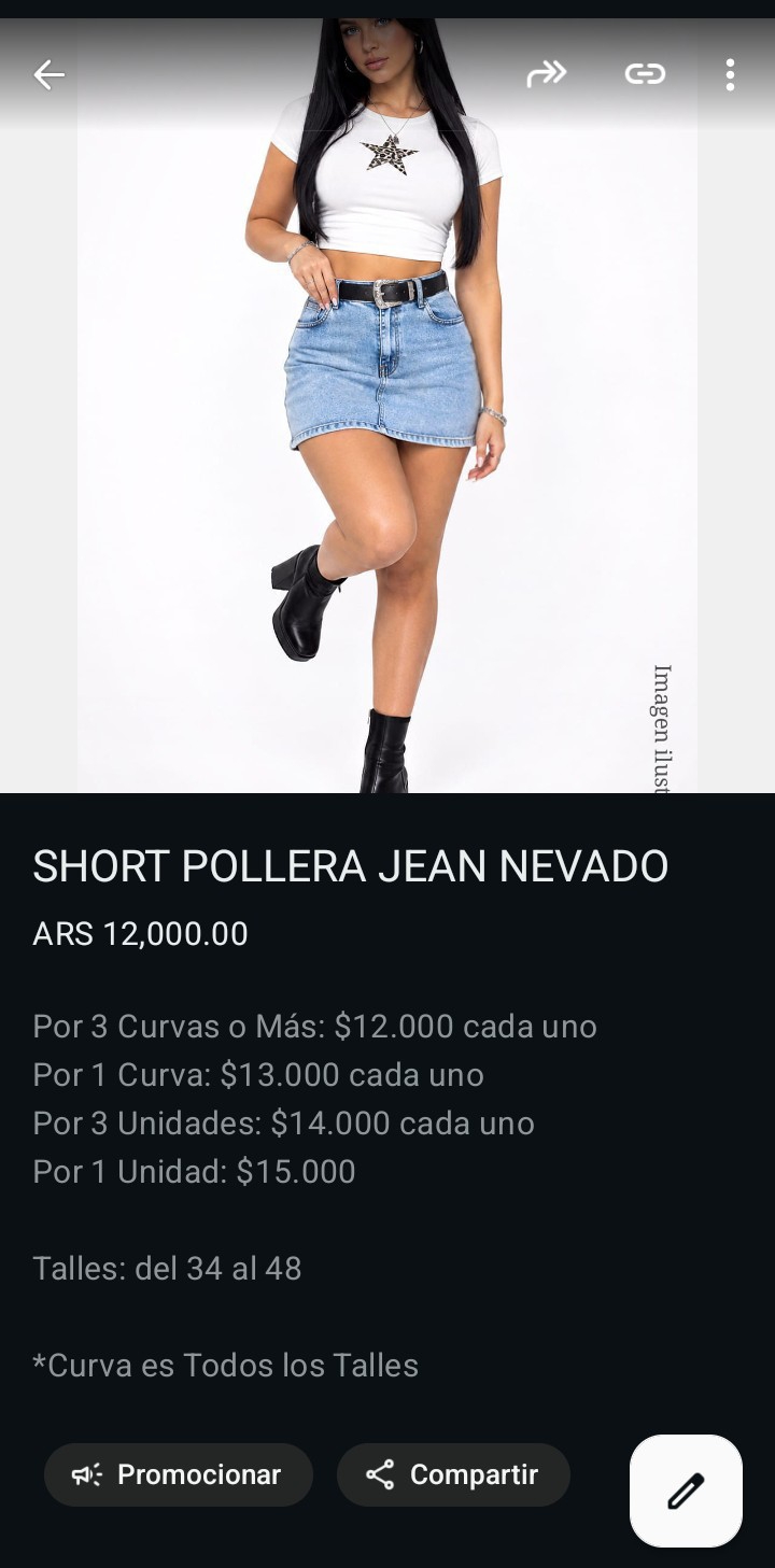 Short Pollera Jean Puntilla Bolsillos Mini Falda Denim Dama Moda Mayoristas Hotsale - Imagen 7