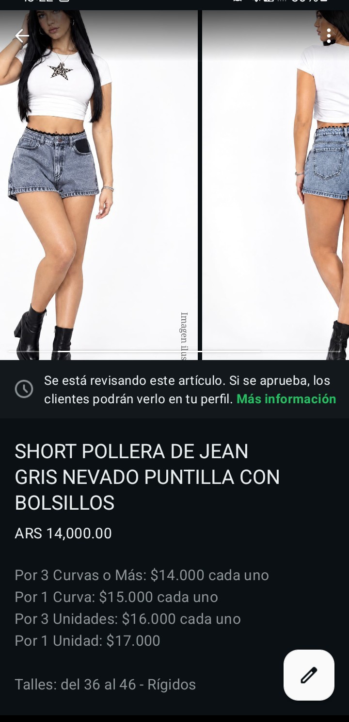 Short Pollera Jean Puntilla Bolsillos Mini Falda Denim Dama Moda Mayoristas Hotsale - Imagen 8
