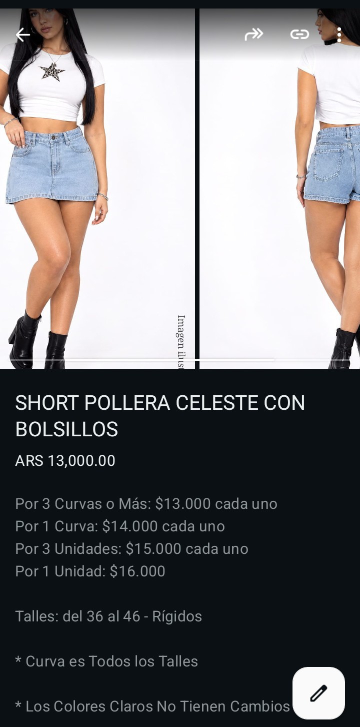 Short Pollera Jean Puntilla Bolsillos Mini Falda Denim Dama Moda Mayoristas Hotsale - Imagen 9