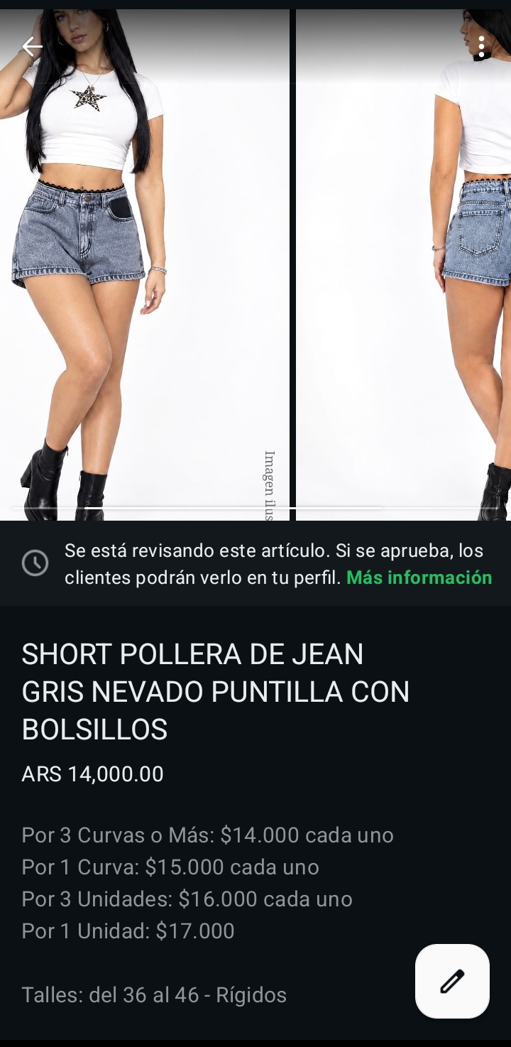 Short Pollera Jean Bolsillos Puntilla Falda Denim Dama Verano Mayoristas Hotsale - Imagen 7