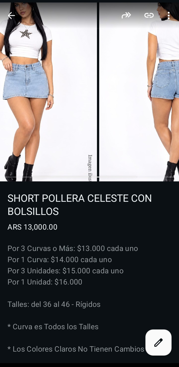 Short Pollera Jean Bolsillos Puntilla Falda Denim Dama Verano Mayoristas Hotsale - Imagen 8