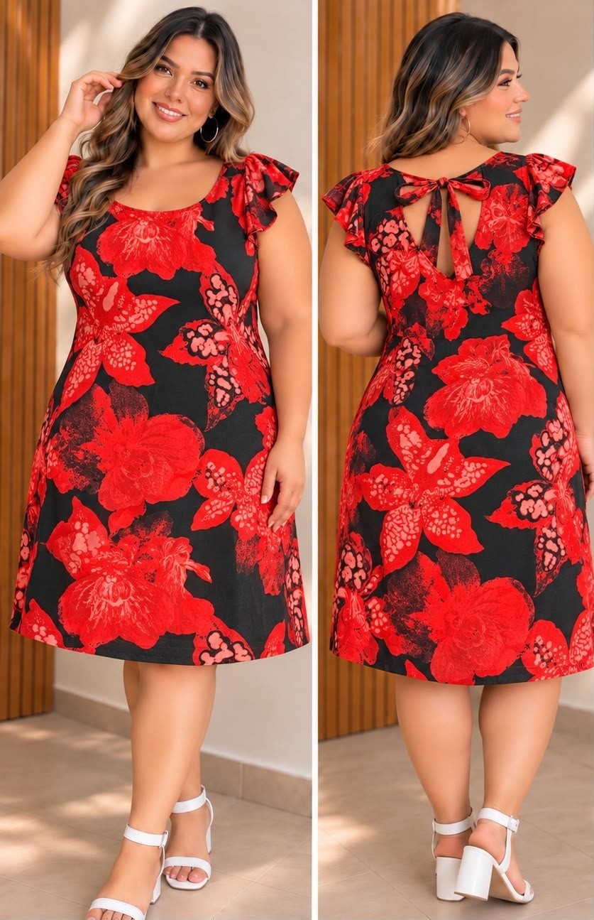 Vestido de Lino Spandex Estampado - Imagen 2