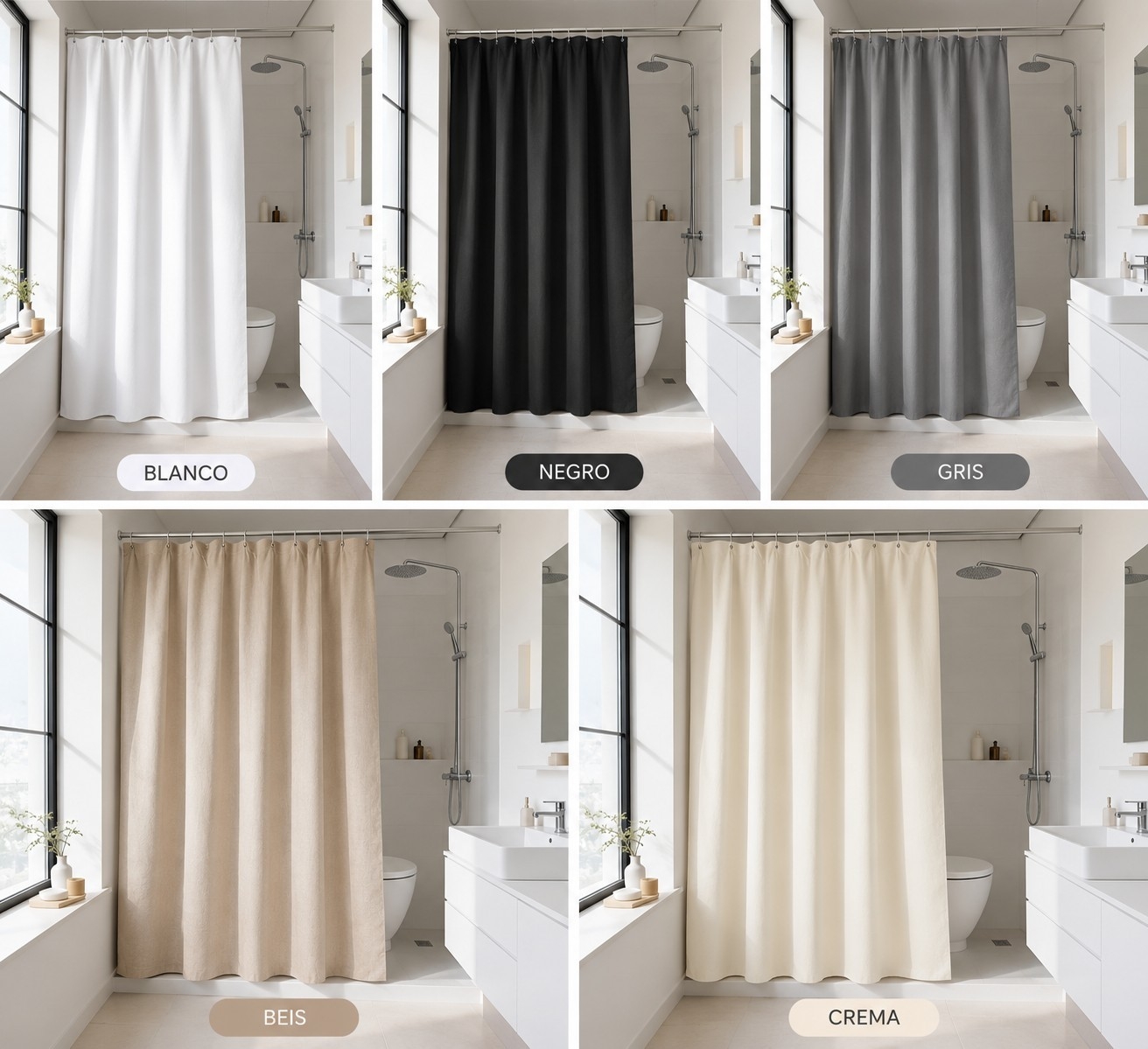 Cortinas de Baño Lisos - Imagen 5