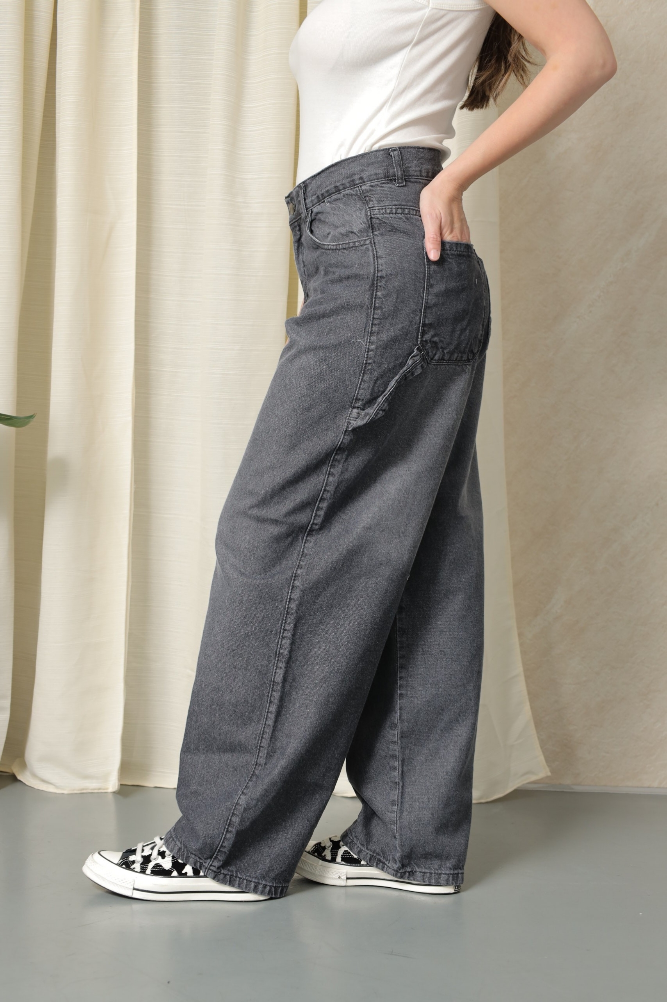 Baggy Gris Localizado! Rigido con Bolsillo Delantero - Imagen 8