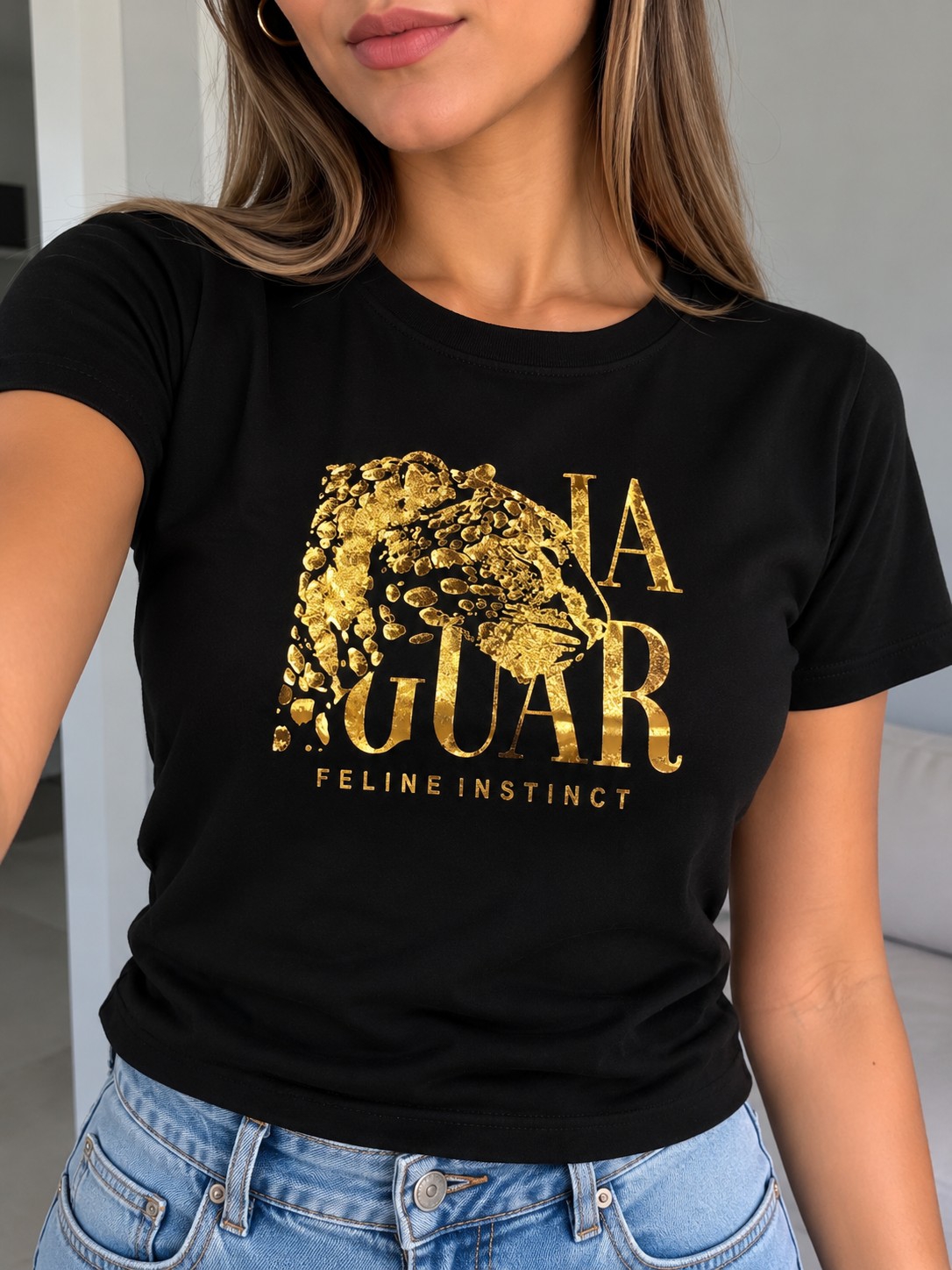 Remeras de Modal Viscosa con Estampa Dorada - Imagen 2