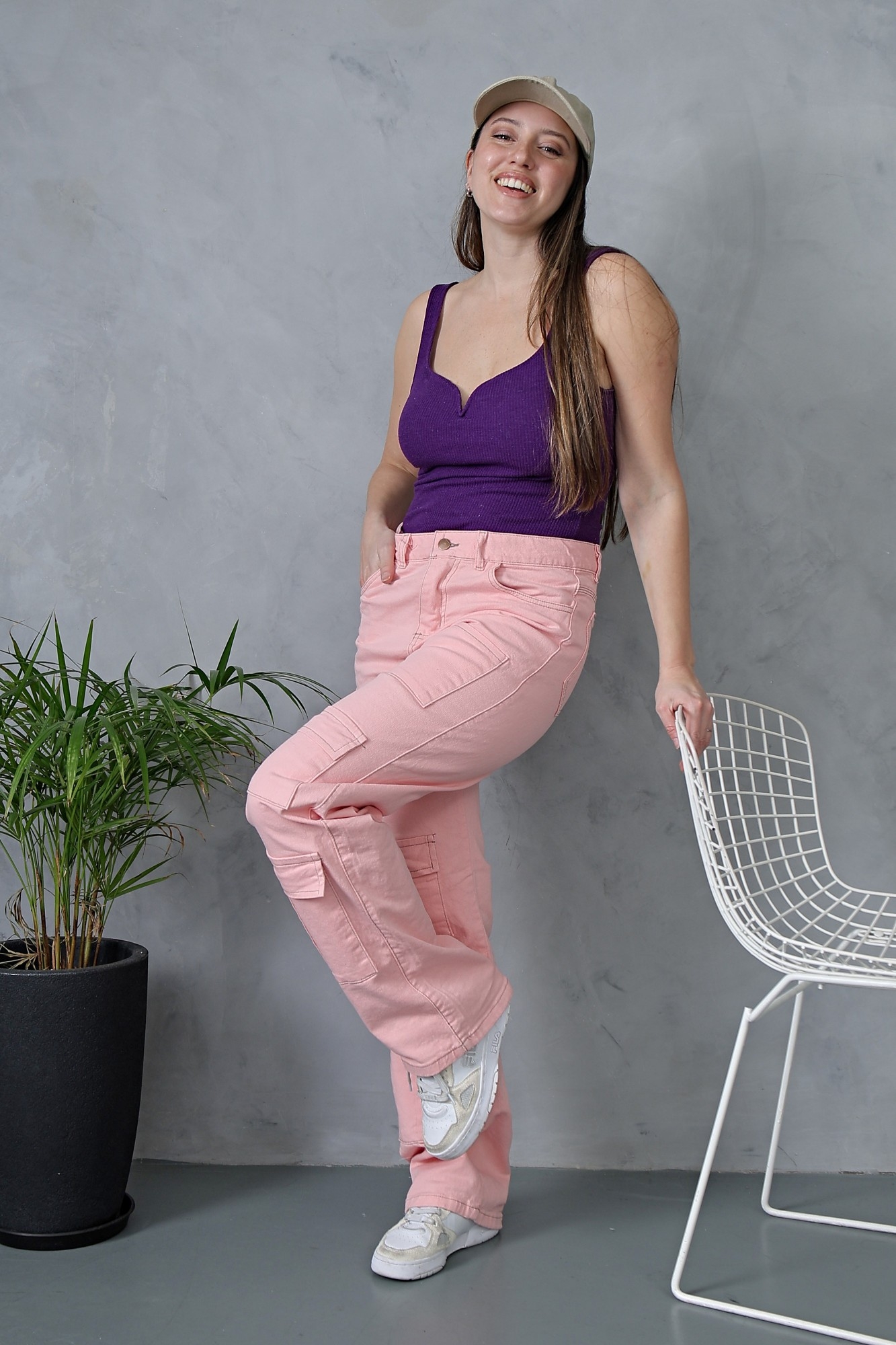 Wide Leg Multicargo Rosado con Bolsillo Delantero! - Imagen 4