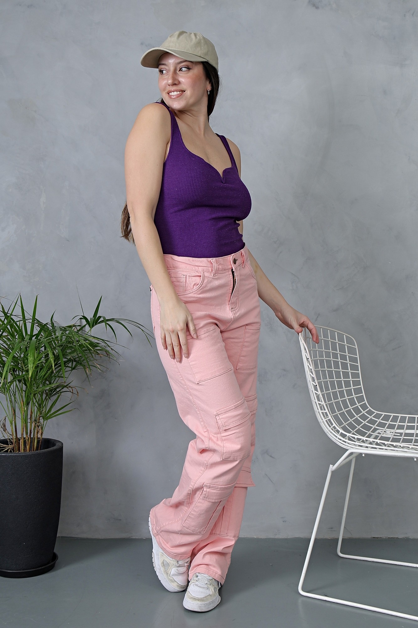 Wide Leg Multicargo Rosado con Bolsillo Delantero! - Imagen 6