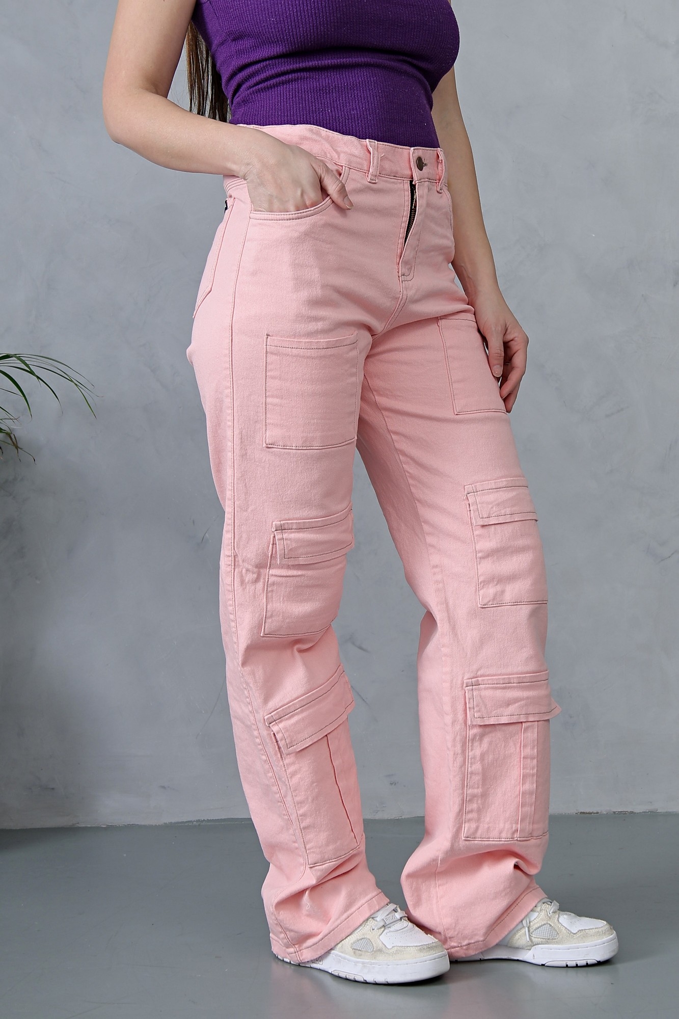 Wide Leg Multicargo Rosado con Bolsillo Delantero! - Imagen 8