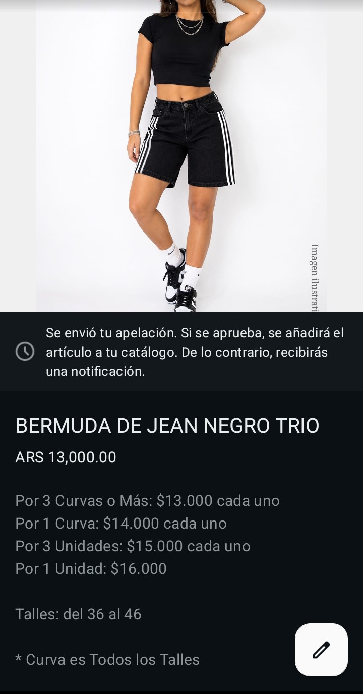 Bermuda Deportiva Jean Dama Pantalón Corto Ancho Mom Rayas Líneas Denim Mayoristas - Imagen 2