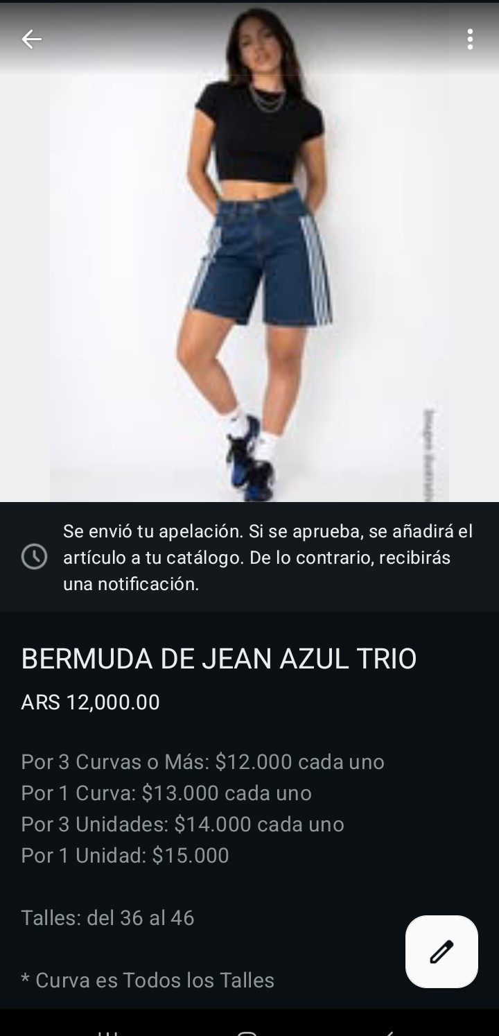 Bermuda Deportiva Jean Dama Pantalón Corto Ancho Mom Rayas Líneas Denim Mayoristas - Imagen 4