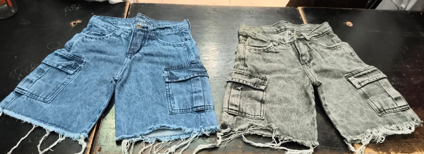 Bermudas Cargo Jeans con Flecos - Imagen 2