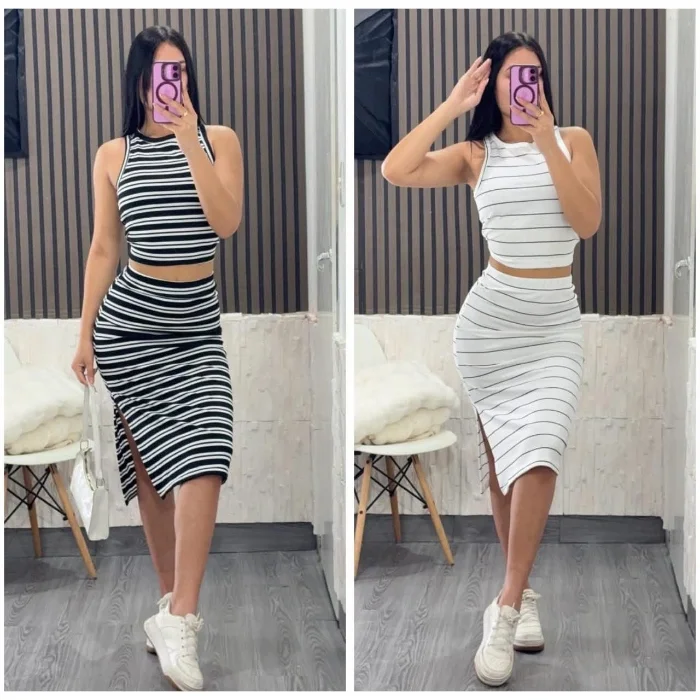 Conjunto Pollera Rayado