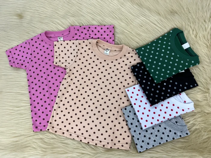 Remera Algodón Peinado Lunares