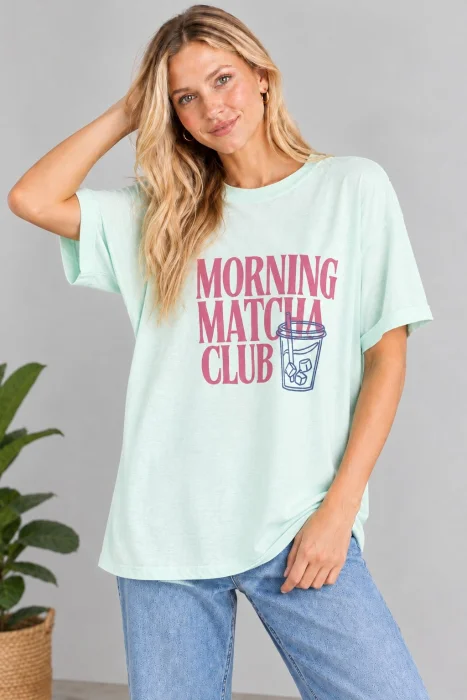 Remeron Oversize Estampa Matcha Club