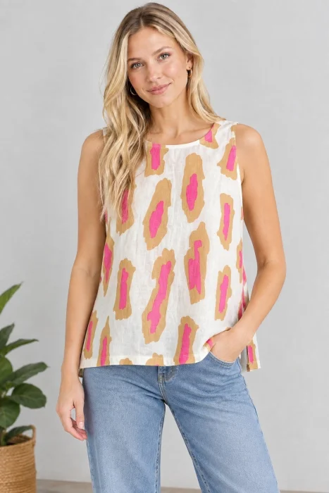 Musculosa Lino Estampada