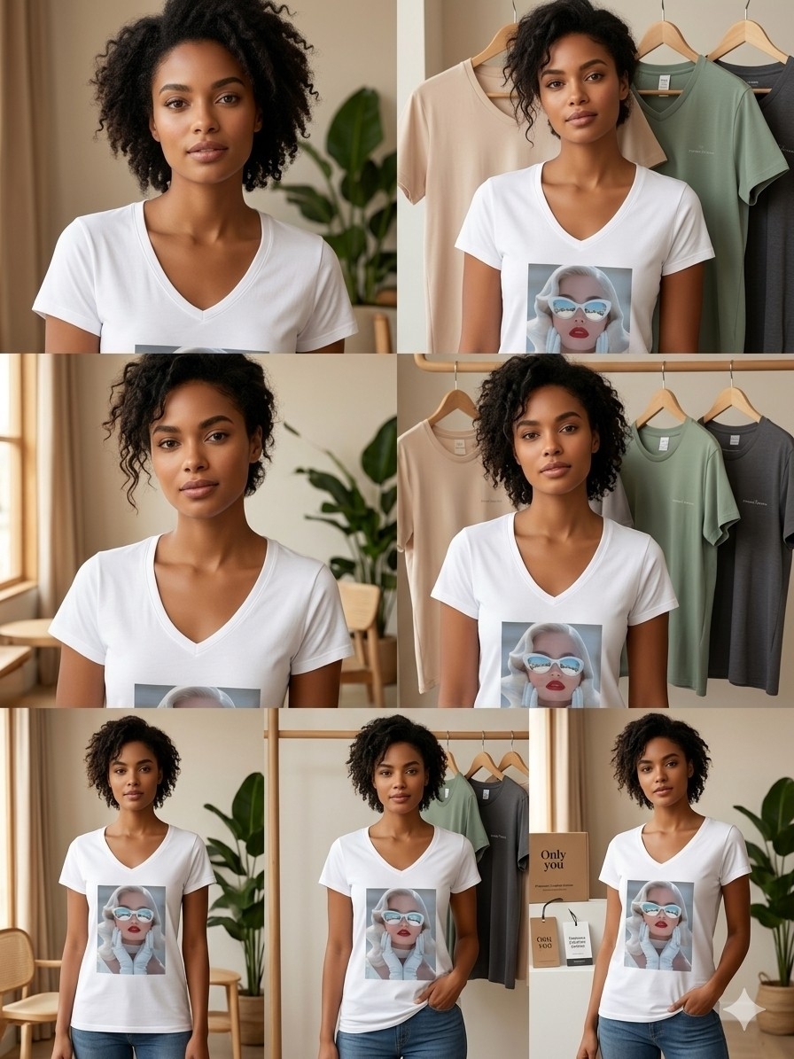 Remeras de Algodón Cuello V - Imagen 2