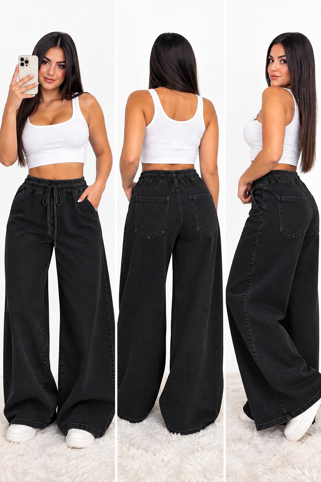 Super Maxi Palazo Jeans  Elastisado Excelente Calidad Talles 2al5 - Imagen 2