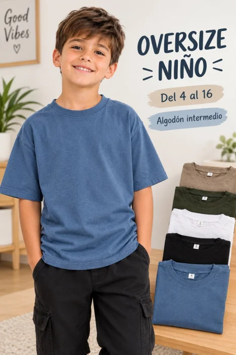 Remera Oversive Niño Liso
