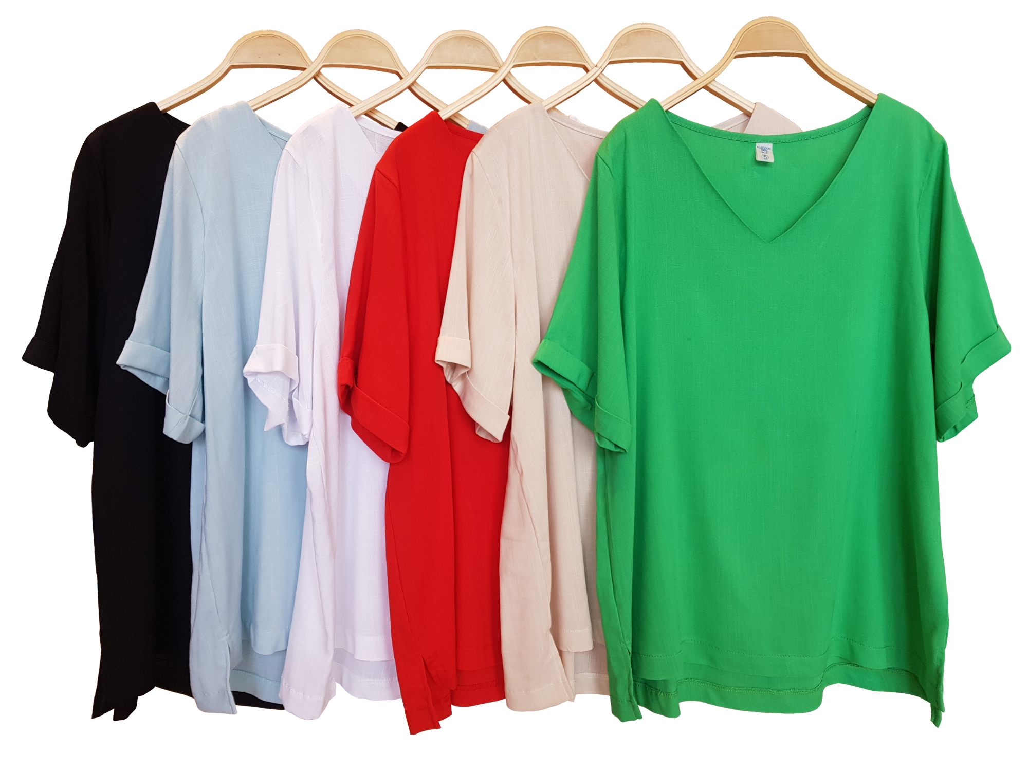Blusa de Lino Irregular Escote V - Imagen 2