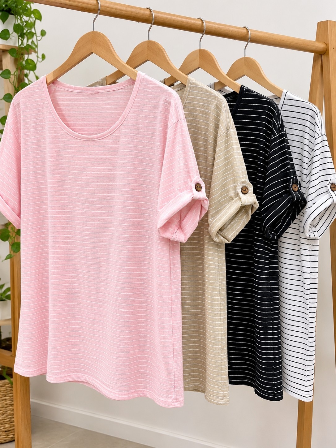 Remeras Rayadas con Botón - Imagen 2