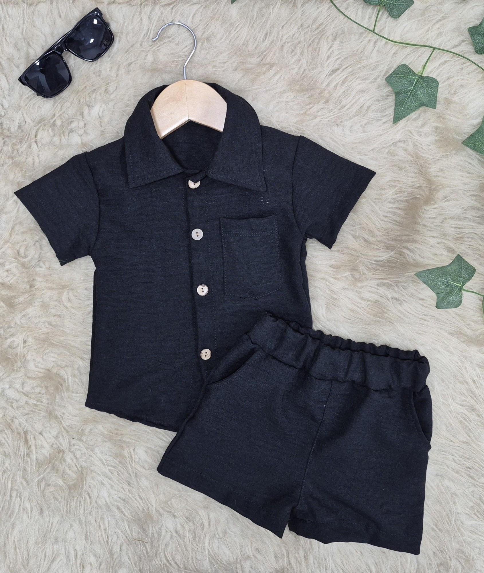 Conjunto  Maxi Camisa y Short con Bolsillo  Lino Polina - Imagen 2