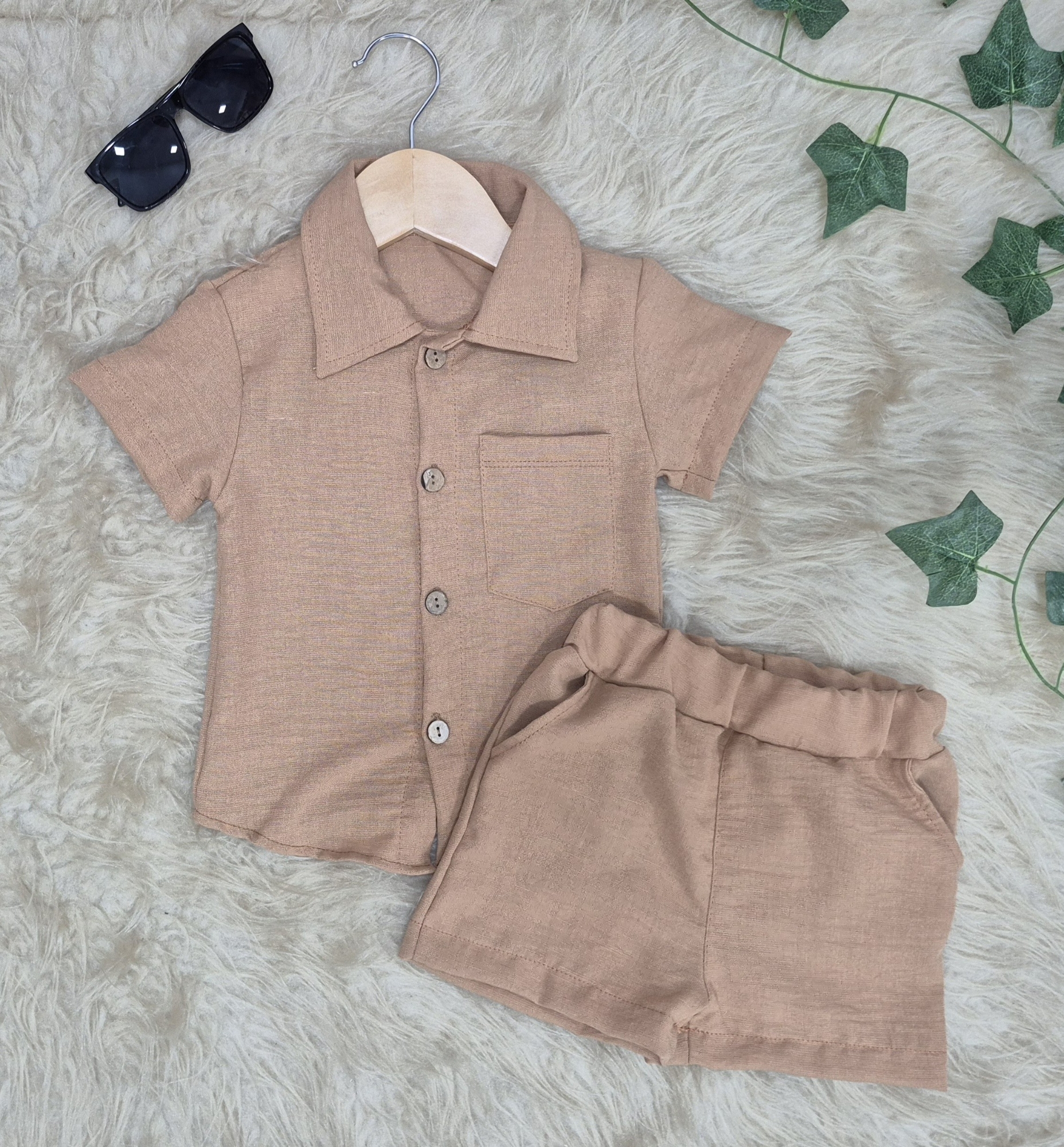 Conjunto  Maxi Camisa y Short con Bolsillo  Lino Polina - Imagen 3