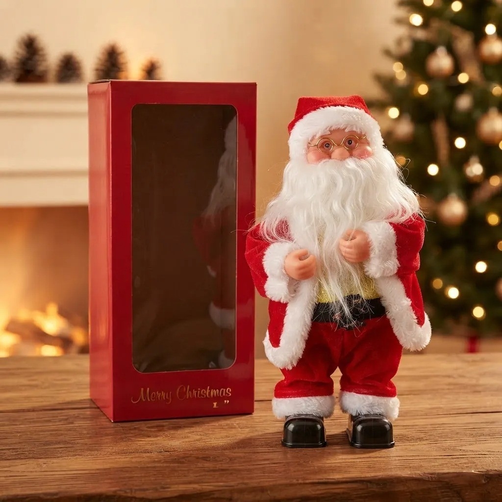 Papa Noel Santa Musical con Movimiento Decoración Navideña - Imagen 1